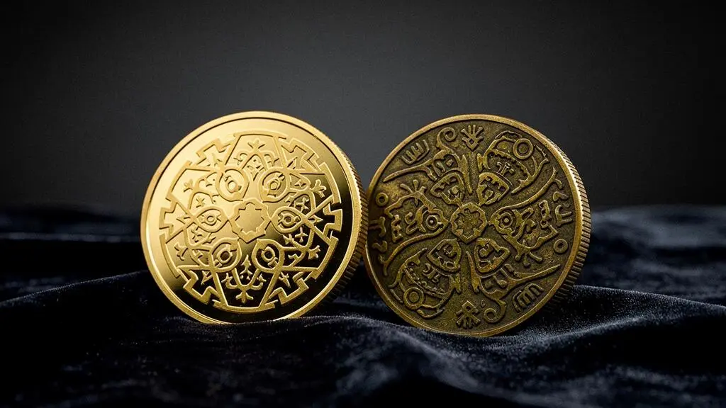 Deux pièces d'or en gros plan côte à côte, l'une lisse et moderne représentant une pièce boursable, l'autre patinée et ouvragée représentant une pièce de collection numismatique rare