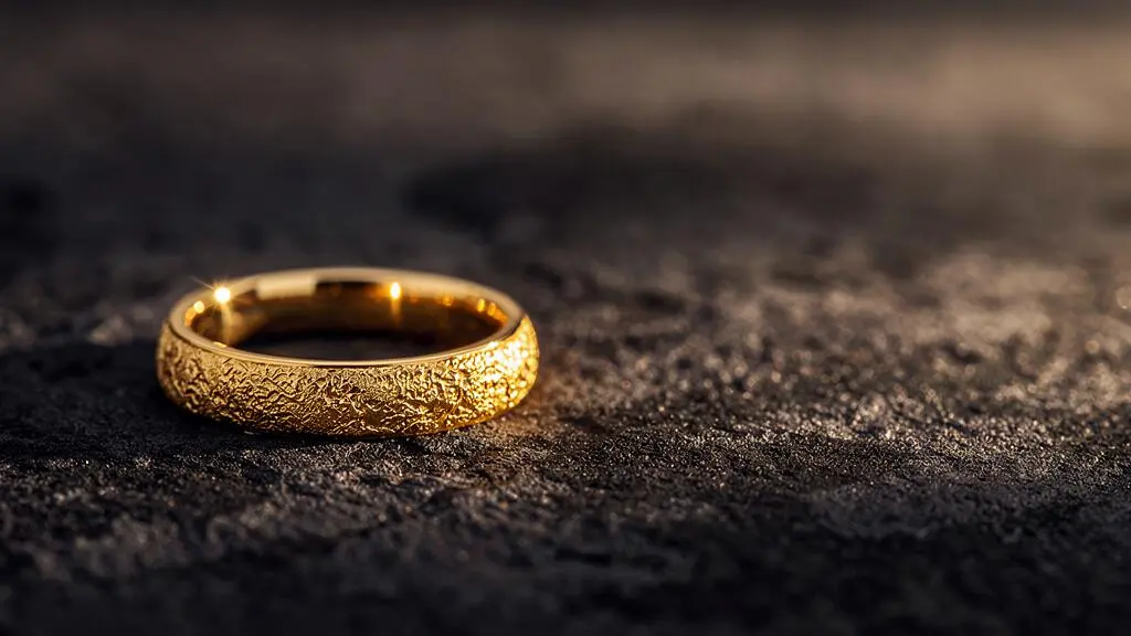 Bague en or 18 carats posée en gros plan, symbole de qualité et de transmission familiale